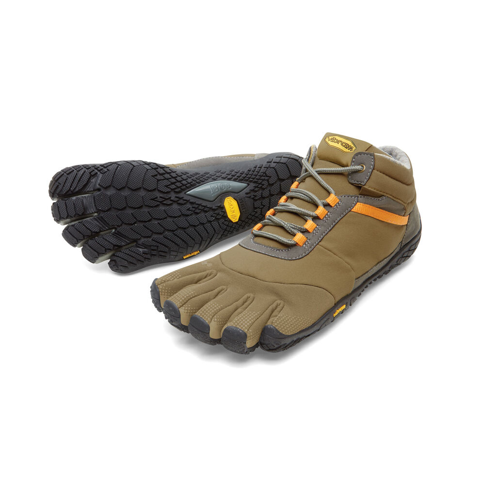 Vibram Fivefingers Trek Ascent Insulated Sample Erkek Yürüyüş Ayakkabısı Haki/Turuncu,DJ1703289